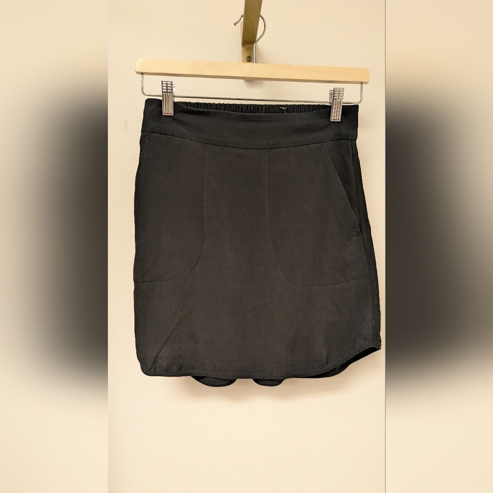 Kit and Ace Black Silk Mini Skirt